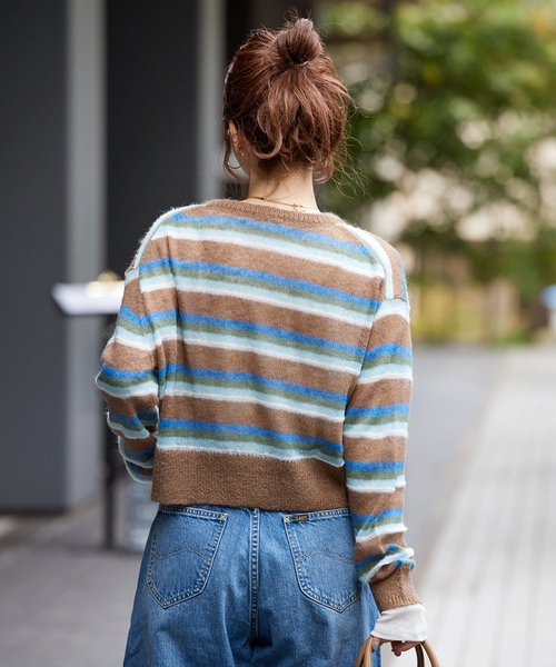 「B.C STOCK」 長袖ニット FREE ブラウン レディース_画像8