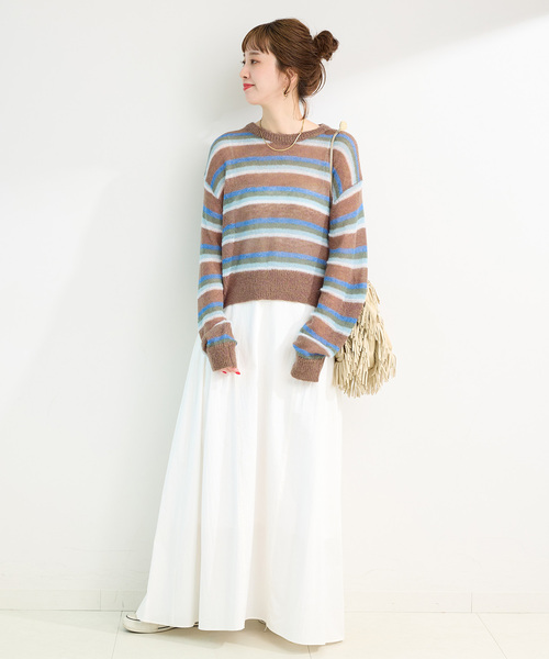 「B.C STOCK」 長袖ニット FREE ブラウン レディース_画像9