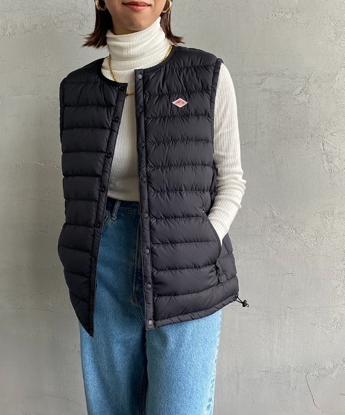 Danton（ダントン） ダウンベスト L オリーブ レディース : ZOZOTOWN