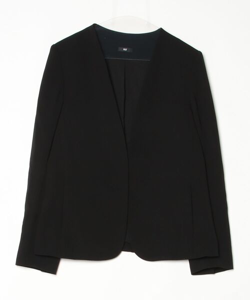 PLST（プラステ） ノーカラージャケット L ブラック レディース