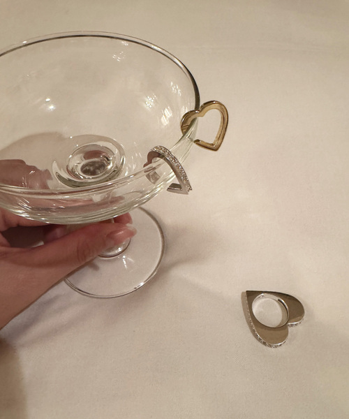 イヤーカフ 「Valentine/ヴァレンタイン」Heart Ear Cuff gold レディースの画像