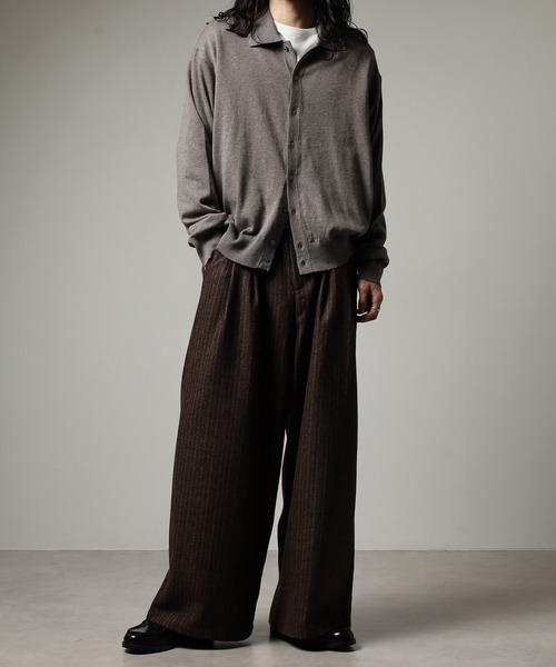 新品SHINYA KOZUKAストライプ ワイドパンツウール男女兼用 SHINYA KOZUKAストライプ ワイドパンツウール男女兼用 SHINYA KOZUKA