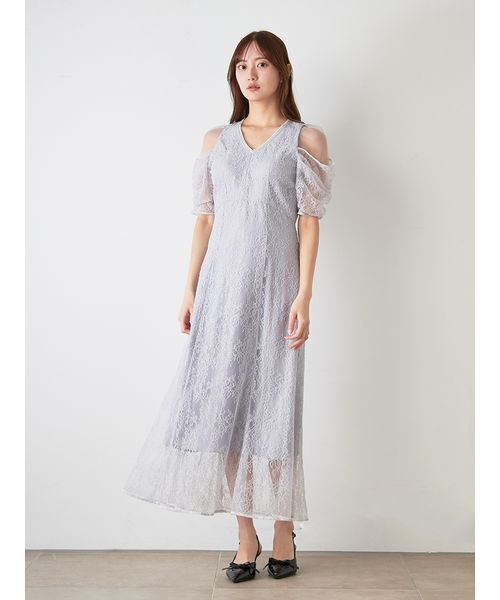 SNIDEL（スナイデル） ドレス ラメブレードVネックレースドレス