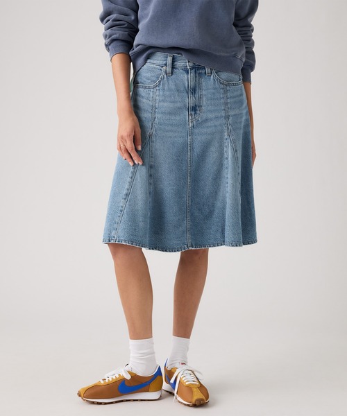 Levi's（リーバイス） デニムスカート テンセル ゴデットフレア