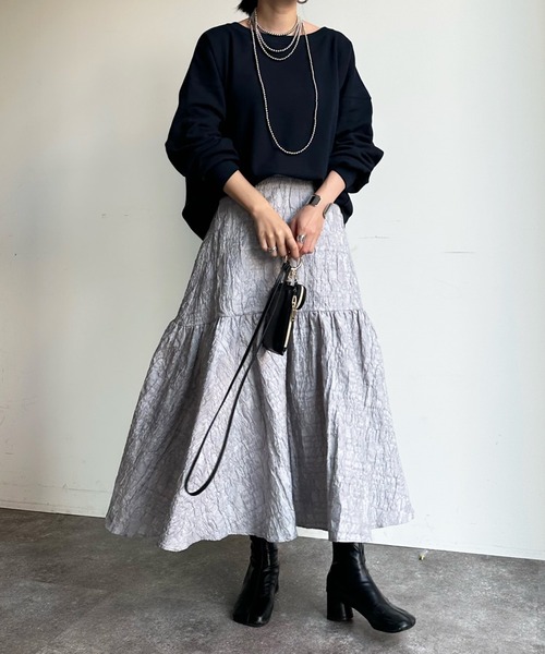 「DouDou」 スウェットカットソー FREE ネイビー レディース_画像2