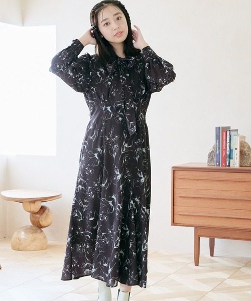 「mysty woman」 長袖ワンピース FREE アイボリー レディース_画像6