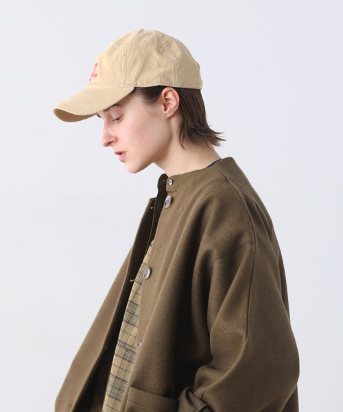 「Kelen」 ノーカラーコート M カーキ レディース_画像3