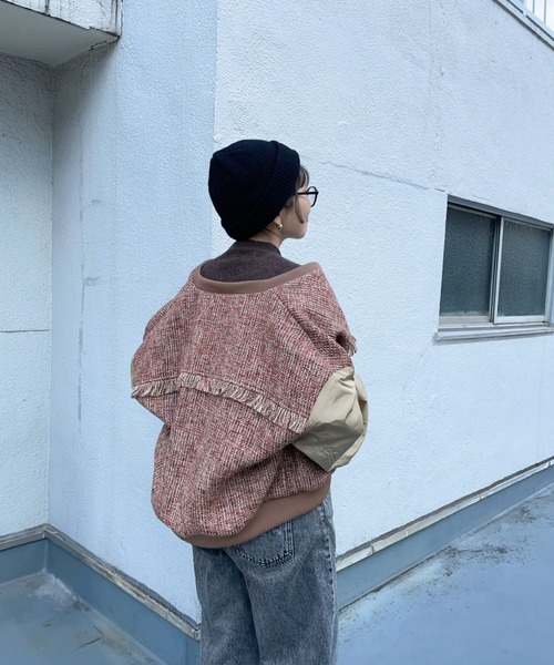 「ap retro」 ブルゾン FREE ネイビー レディース_画像2