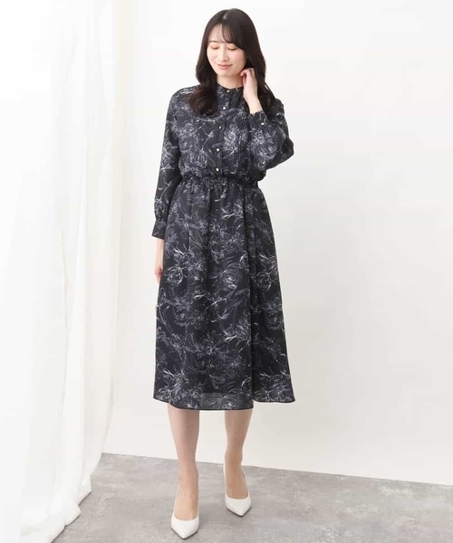 「OFUON le MK」 長袖ワンピース 38 ライトブルー レディース_画像2