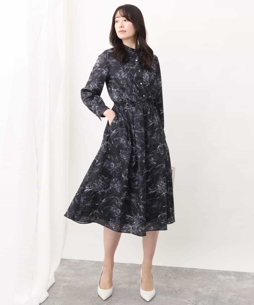 「OFUON le MK」 長袖ワンピース 38 ライトブルー レディース_画像4