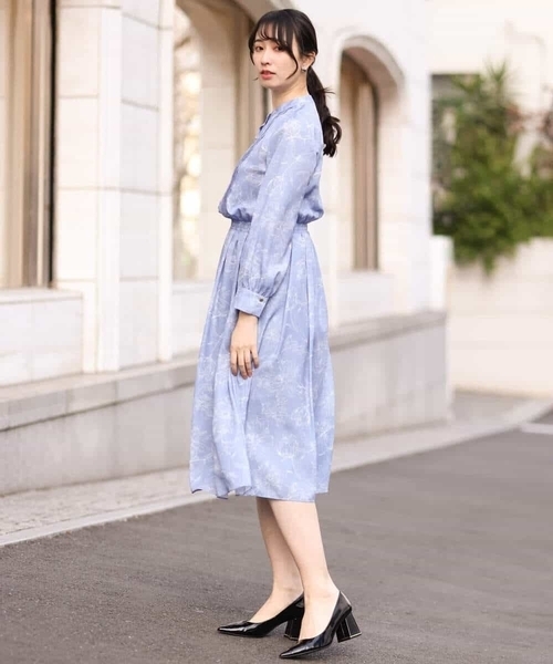 「OFUON le MK」 長袖ワンピース 38 ライトブルー レディース_画像7