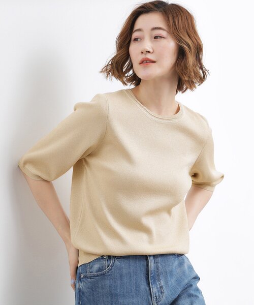 エクリュ　変形ニット、白　コットンラウンドカットソー 000000033588-23.jpg?size=l&w=