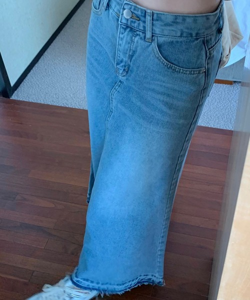 「aimoha」 デニムスカート LARGE ブルー レディース_画像4