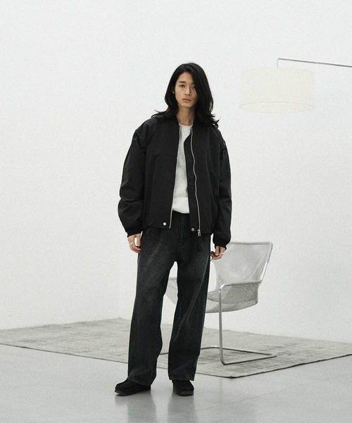 WYM LIDNM　ウィムリドム　ブルゾン ブラック　XSサイズ WYM LIDNM ブルゾン アウター FAUX SUEDE ZIP BLOUSON メンズ