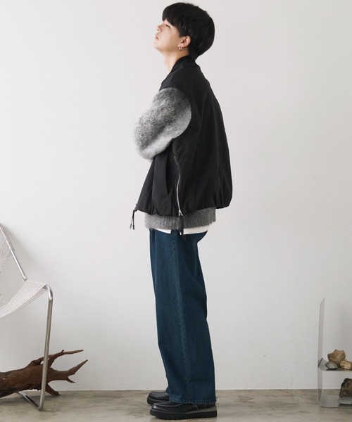 WYM LIDNM　ウィムリドム　ブルゾン ブラック　XSサイズ WYM LIDNM ブルゾン アウター FAUX SUEDE ZIP BLOUSON メンズ