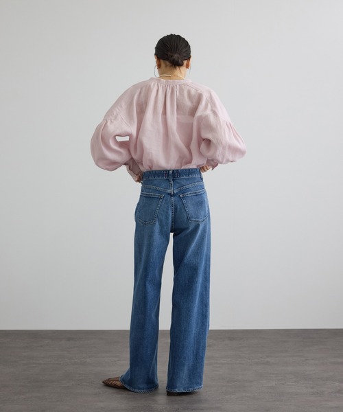 ブラウス シャツ リネンスキッパーギャザーブラウス / GENTLE LINEN 新色追加 レディースの画像