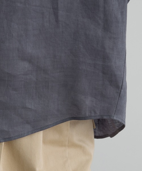 ブラウス シャツ リネンスキッパーギャザーブラウス / GENTLE LINEN 新色追加 レディースの画像