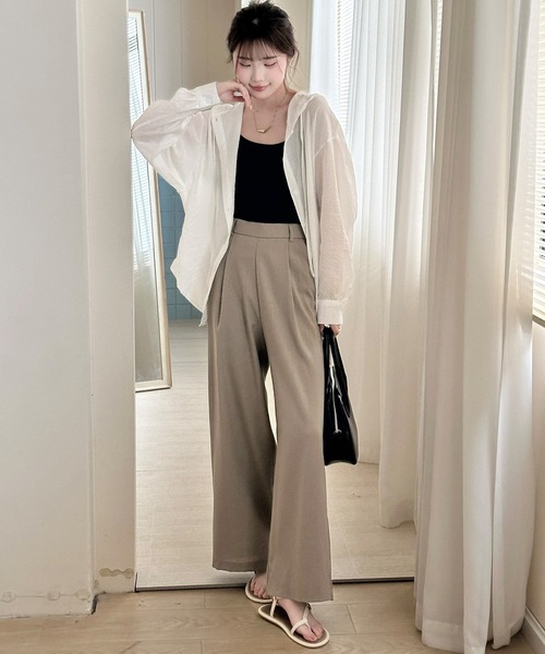 DAY CLOSET ブラウス シャツ 「袖アレンジ可/フード＆調節紐付き」長袖 