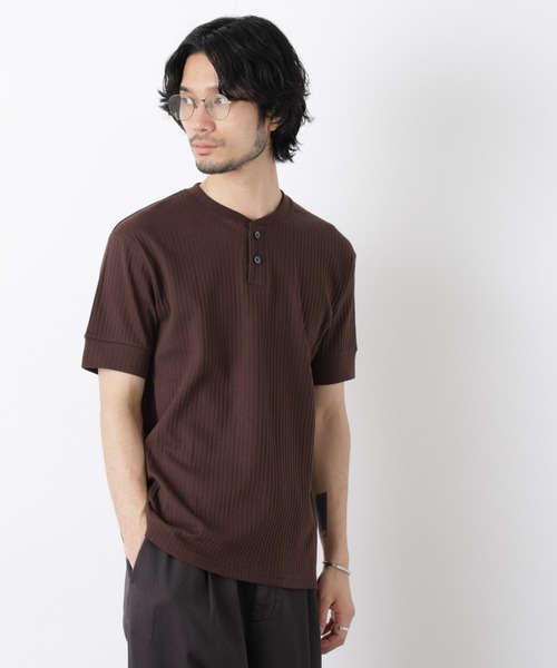NANO universe（ナノ・ユニバース） ヘンリーネック tシャツ