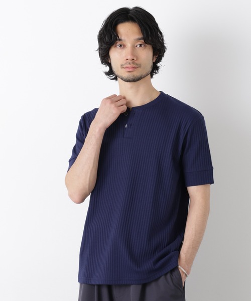 NANO universe（ナノ・ユニバース） ヘンリーネック tシャツ