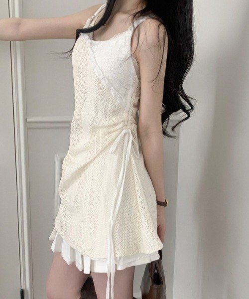 「AsRiRe」 キャミソールワンピース L アイボリー レディース_画像6