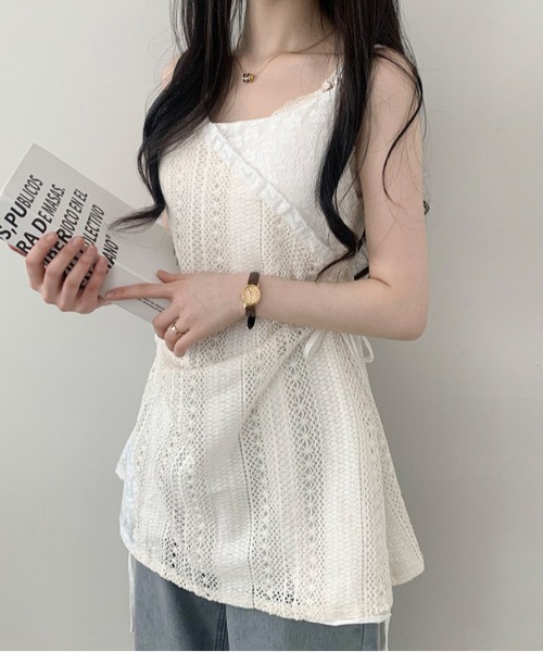 「AsRiRe」 キャミソールワンピース L アイボリー レディース_画像8