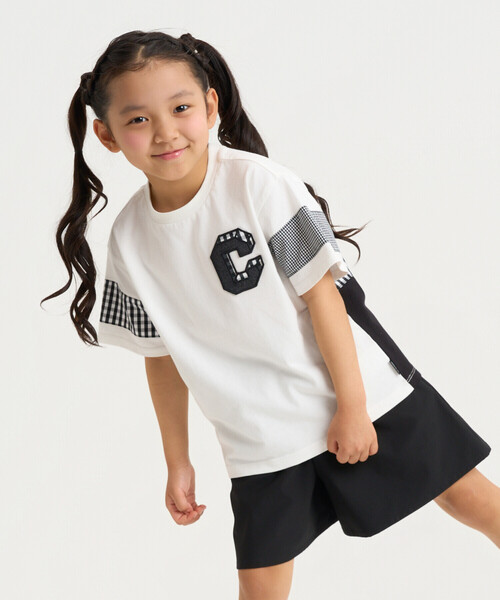 COMME CA ISM（コムサイズム） tシャツ ギンガムチェック 切り替え 