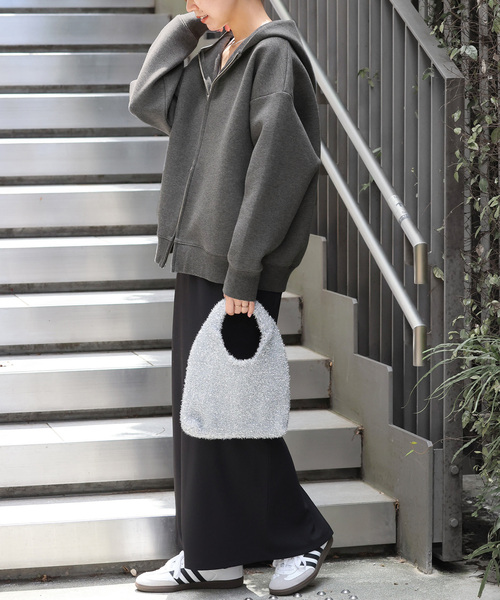 「JOURNAL STANDARD relume」 ジップアップパーカー FREE チャコールグレー レディースの画像