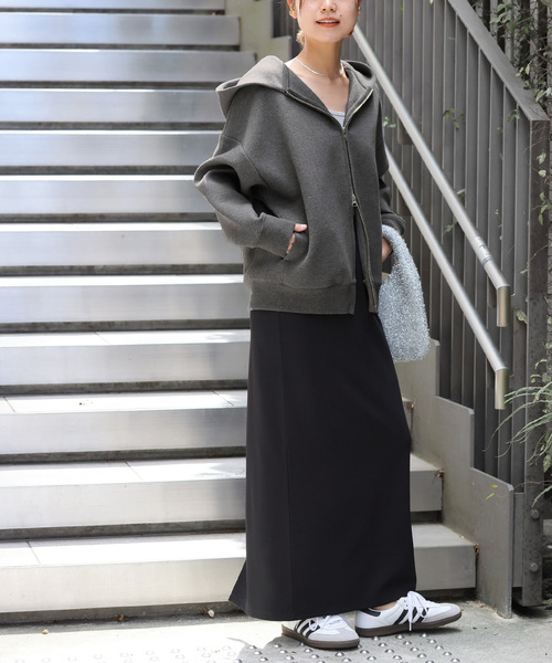 「JOURNAL STANDARD relume」 ジップアップパーカー FREE チャコールグレー レディースの画像