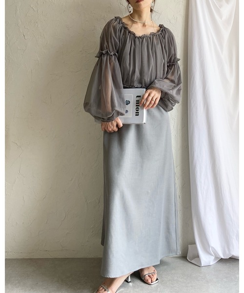 She's Closet パーティードレス ワンピース チュールシアー ボレロ