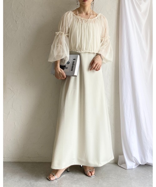 She's Closet パーティードレス ワンピース チュールシアー ボレロ She's Closet パーティードレス ワンピース チュールシアー ボレロ