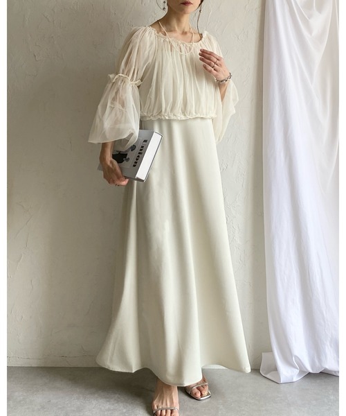 She's Closet パーティードレス ワンピース チュールシアー ボレロ