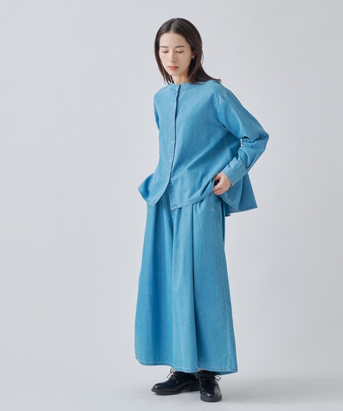 「Kelen」 長袖ブラウス S ライトインディゴブルー レディース_画像7