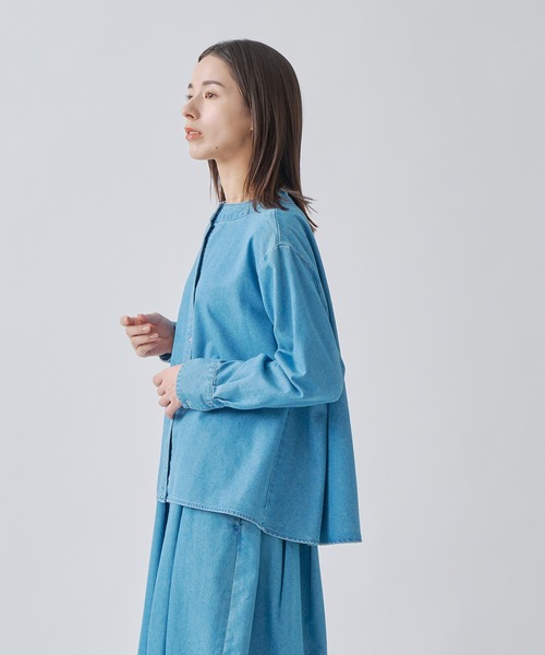 「Kelen」 長袖ブラウス S ライトインディゴブルー レディース_画像8