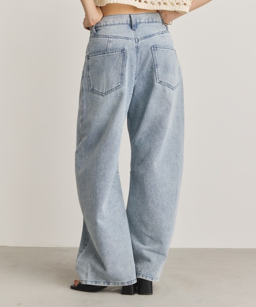 「Aunt Marie's」 デニムパンツ LARGE ライトブルー レディース_画像8