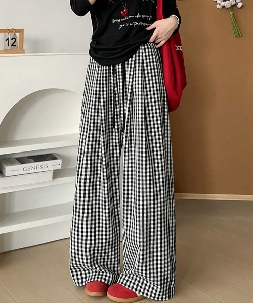 ギンガムチェック ワイドパンツのおすすめ人気商品一覧 通販 - Yahoo