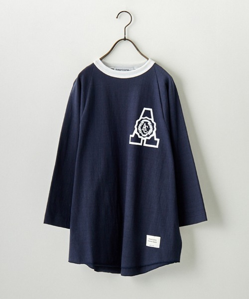 「AMERICANA」 7分袖カットソー ONE SIZE ネイビー レディース_画像5