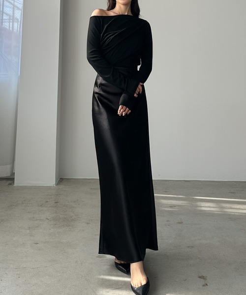 「Louere」 長袖カットソー X-LARGE ブラック レディース_画像5