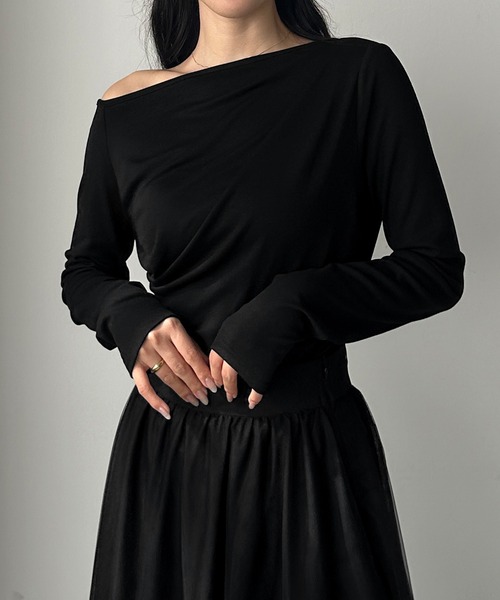 「Louere」 長袖カットソー X-LARGE ブラック レディース_画像7