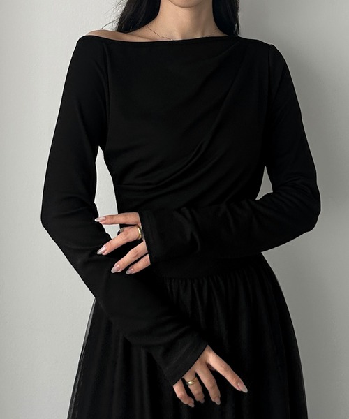 「Louere」 長袖カットソー X-LARGE ブラック レディース_画像8