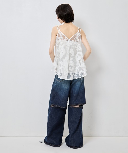 ワイドパンツ ジーンズ デニム デニムパンツ レディースの画像