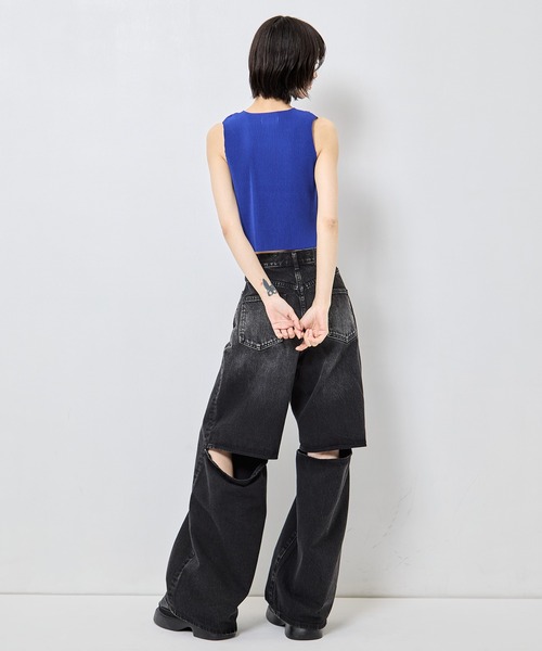 ワイドパンツ ジーンズ デニム デニムパンツ レディースの画像