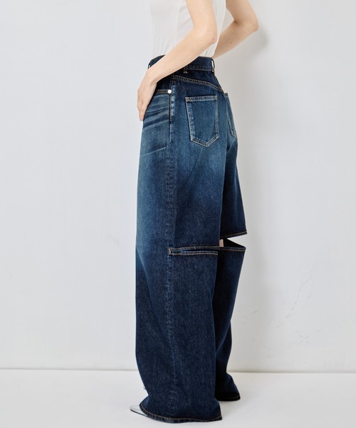 ワイドパンツ ジーンズ デニム デニムパンツ レディースの画像