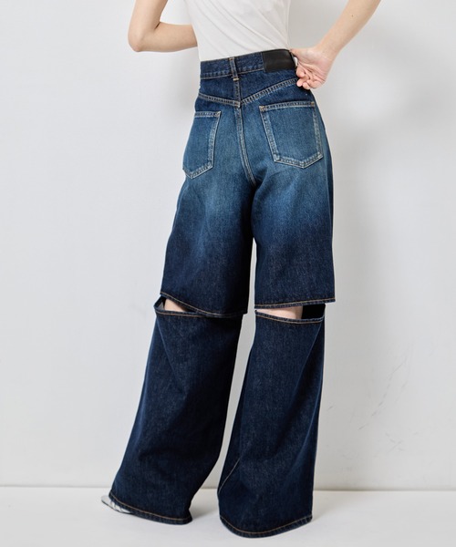 ワイドパンツ ジーンズ デニム デニムパンツ レディースの画像
