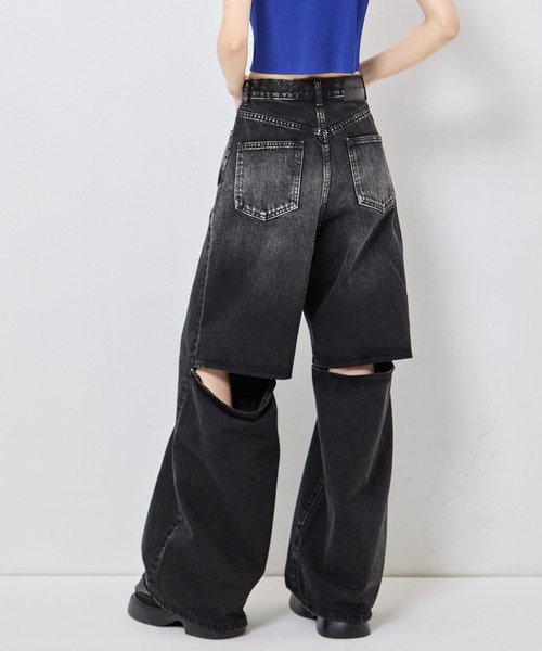 ワイドパンツ ジーンズ デニム デニムパンツ レディースの画像