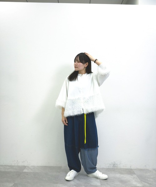 「niko and...」 長袖ブラウス MEDIUM サックスブルー レディース_画像4