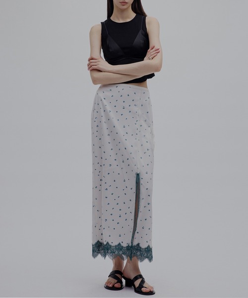 Ameri（アメリ） ロング スカート 夏 MEDI FRUIT DOT VEIL SKIRT