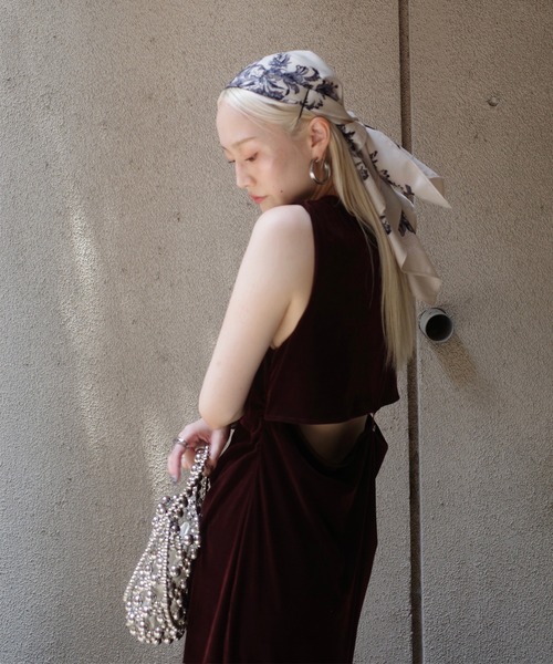 Ameri（アメリ） パーティードレス ドレス DRAPE CURVE VELOUR DRESS