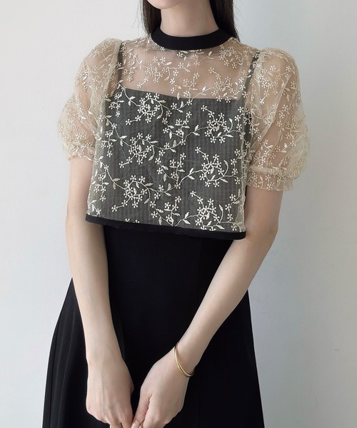 「Meiru」 コンビワンピース MEDIUM チャコール レディース_画像5