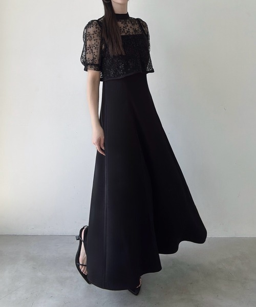 「Meiru」 コンビワンピース MEDIUM チャコール レディース_画像7